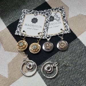 3 Pr. Magnolia and Vine earrings